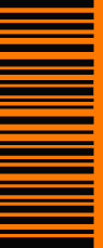 Barcode Automation's 1.25" BC3 decal in Black on Orange