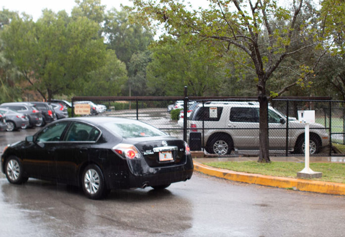BAi Readers controlling access to teacher parking at an Elementary school in Florida